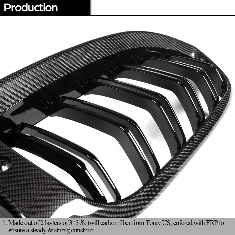 3*3 3K Carbon Fiber Front Bumper Grille for BMW 8 Series G14 Convertible G15 Coupe G16 Gran Coupe 2019 - 2024 840i 850i 840d