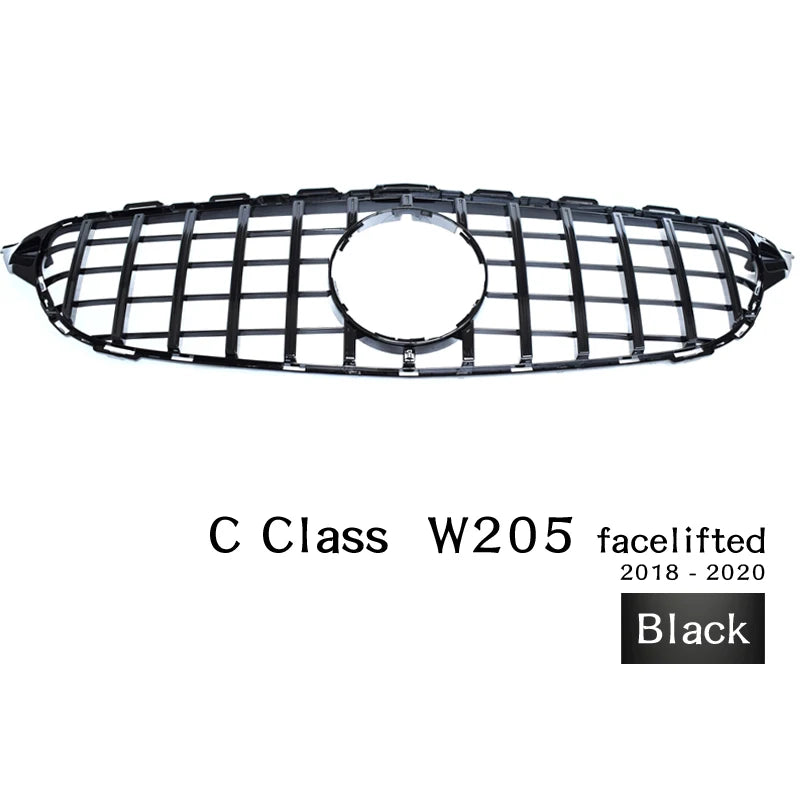 W205 Front Bumper GT Grill for Mercedes Benz C Class S205 A205 C205 2018-2020 C200 C250 C300 C350 C400 C450 C43 AMG Car Grille