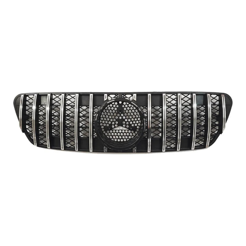 ABS Black Silver Replacement Front Bumper Radiator Diamonds Grille Grill for Mercedes Benz ML W163 1998-2004 GT Racing Grills