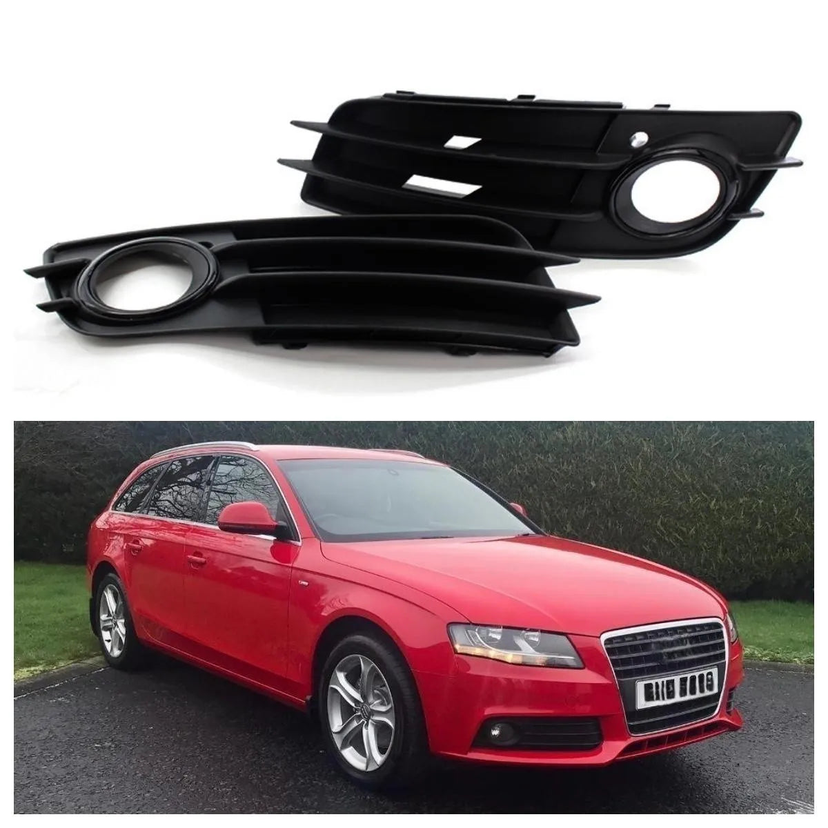 Fog Light Lamp Cover Moulding Accessories Vehicle Parts Replacement Grills Frame Fit for Audi A4 B8 S4 Sport Style 2009-2012