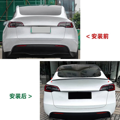 New for Tesla Model Y P Style Original Factory High-performance Styling Spoiler Carbon Rear Trunk Lip Tail Wing Car Accessories