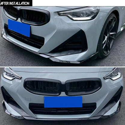 Gloss Black Rear Bumper Spoiler Quad Diffuser for 2022 - 2024 BMW 2 Series G42 Coupe 2-Door M Sport 218i 220i 230i M240i 220d