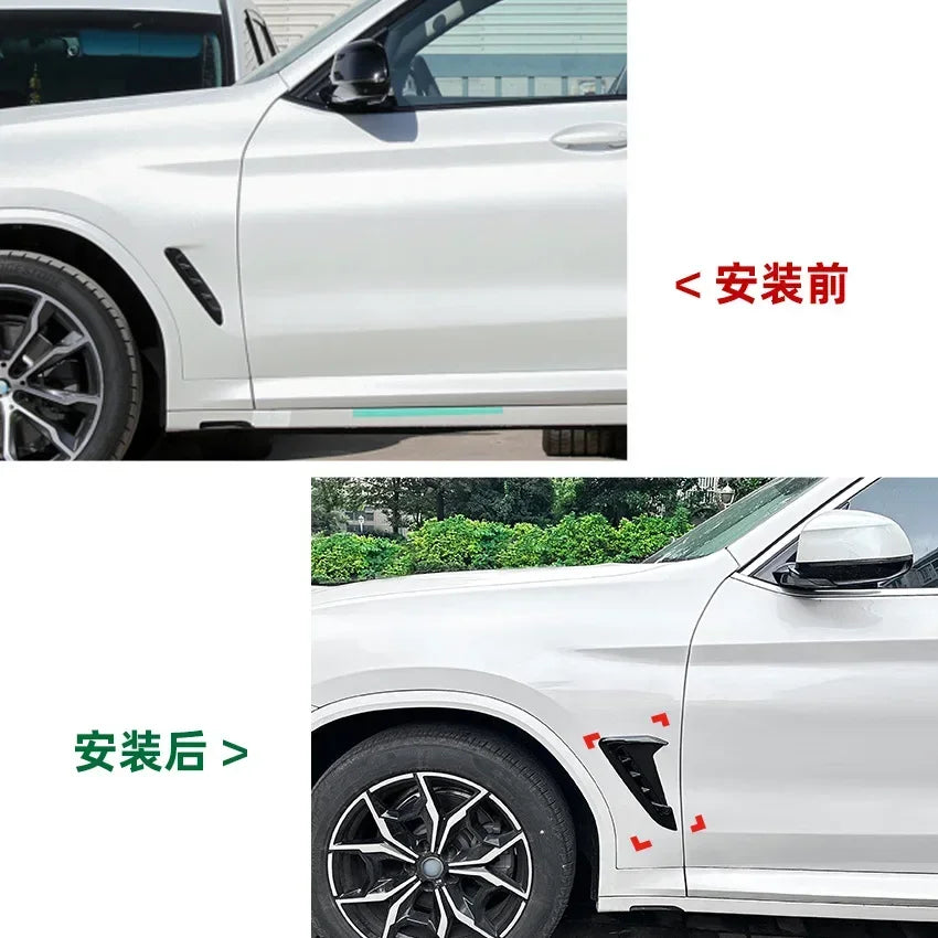 2 Pcs Auto Front Fender Sticker for BMW X3 X4 G01 G02 M Sport 2018+ Side Trim Styling Air Vent Cover Car Decoration Accessories