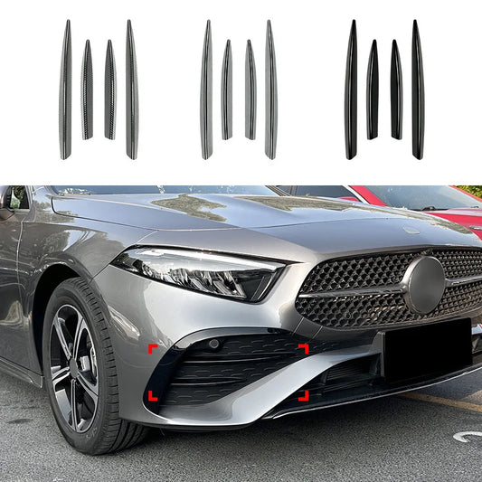 Car Styling Front Fog Light Strips Air Intake Grille Cover Trim Black Strip for Mercedes Benz A Class W177 2023+ A200 A35 AMG