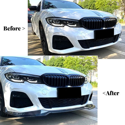 G20 Front Bumper Lip Spoiler Splitter Body Kit Guards For BMW Series 3 G20 M Pack 2019-2022 320i 330i MP Style Car Accessories