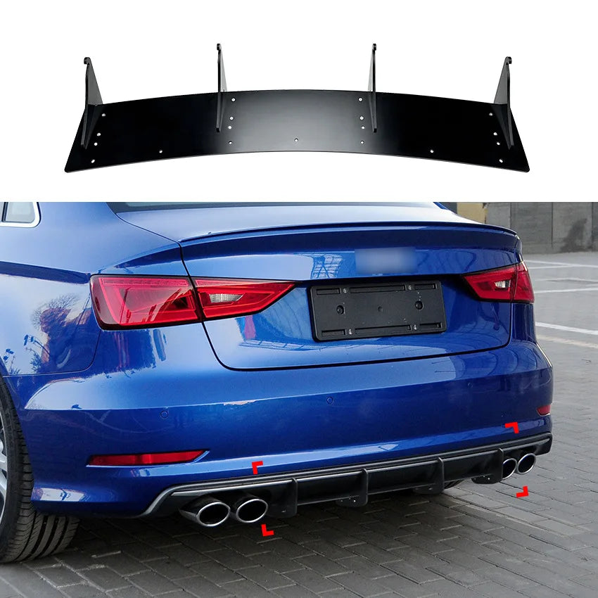 Glossy Black Car Rear Bumper Diffuser Lip for Audi S3 8V Sedan Pre-LCL 2013-2015 ABS Plastic Spoiler Splitter Body Kit Styling