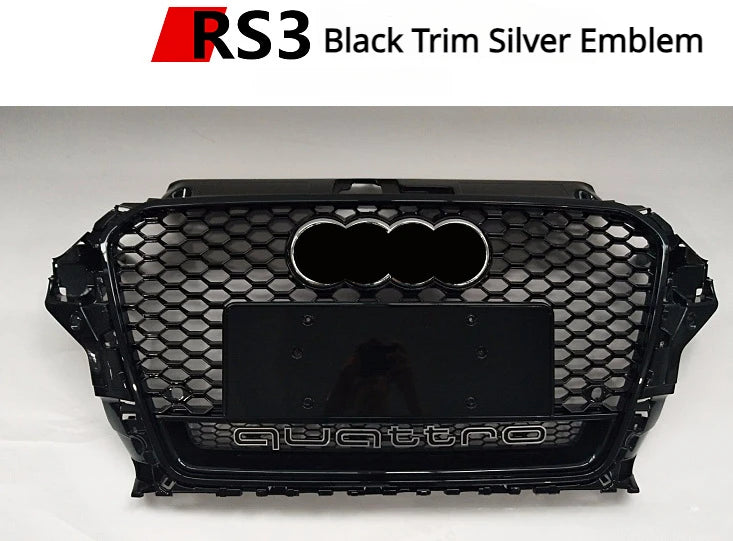 Suitable for Old Audi A3 Grille Modification To RS3 Racing Grills Front Bumper Grill 2013-2016 Honeycomb Grilles Car Accessories