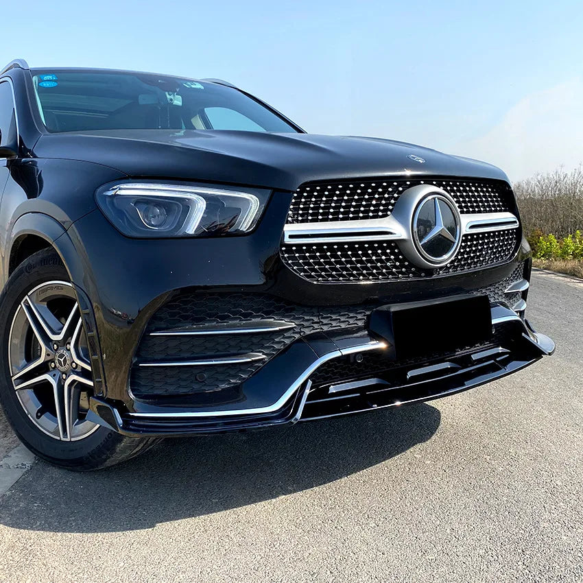 Car Front Lower Bumper Lip Spoiler for Mercedes Benz GLE Class W167 C167 GLE350 GLE450 GLE53 AMG Black Splitter Diffuser Styling