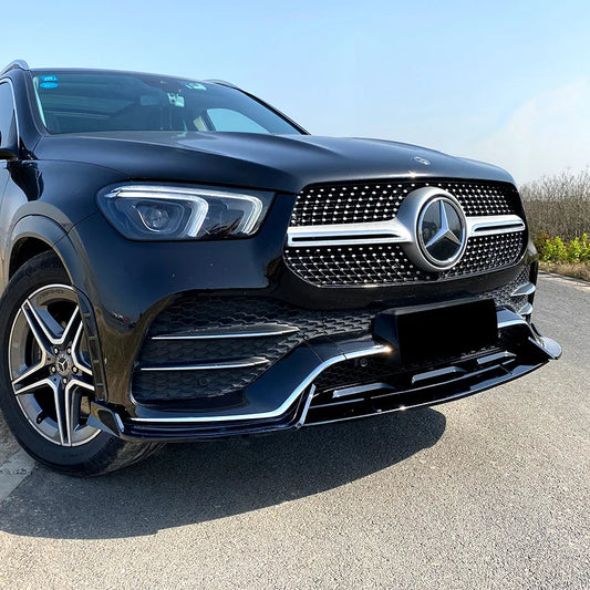 Car Front Lower Bumper Lip Spoiler for Mercedes Benz GLE Class W167 C167 GLE350 GLE450 GLE53 AMG Black Splitter Diffuser Styling