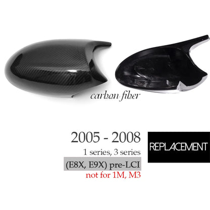 For BMW 1 & 3 Series E8X E9X E87 E82 E81 E88 E90 E91 E92 E93 Pre-LCI & LCI Rear View Side Mirror Cover Carbon Fiber Accessories