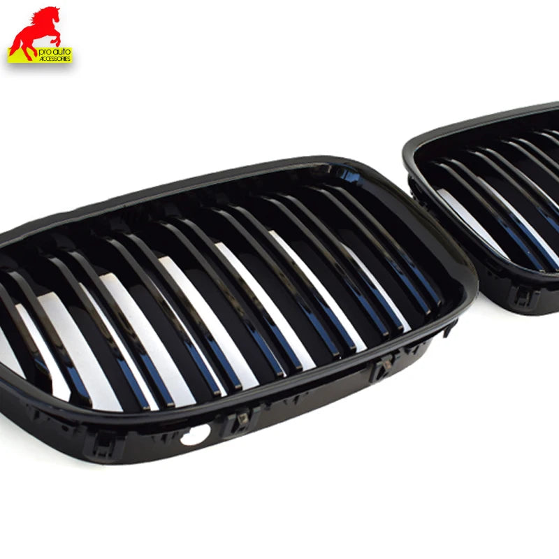 Gloss Black Front Kidney Double Slat Grill Grille for 2009 - 2017 BMW 5 Series GT Gran Turismo (F07) 528i 535i 535i xDrive 550i