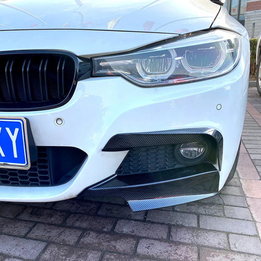 Car Front Bumper Canards Splitter Diffuser for BMW 3 Series F30 M Pack 320i 325i 2013-2019 Fog Lamp Cover Trim Spoiler Body Kit