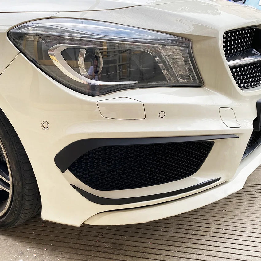 Front Bumper Black Splitter for Mercedes Benz CLA Class C117 CLA200 260 CLA45 2013-2015 AMG Car Air Vent Trim Spoiler Canards