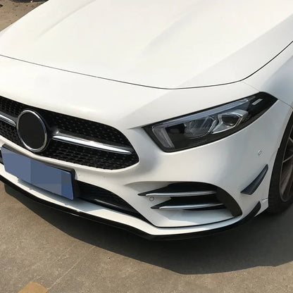 Car Front Bumper Lip Splitter Spoiler Kit Side Canards For Mercedes Benz A Class W177 A180 A200 A220 A35 AMG Stick-on Air Trim