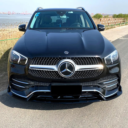 Car Front Lower Bumper Lip Spoiler for Mercedes Benz GLE Class W167 C167 GLE350 GLE450 GLE53 AMG Black Splitter Diffuser Styling