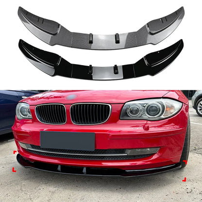 Front Bumper Splitter Lip Spoiler Diffuser Guard Body Kit Cover For BMW 1 Serie E81 E82 E87 E88 LCI Standard Version 2008-2011