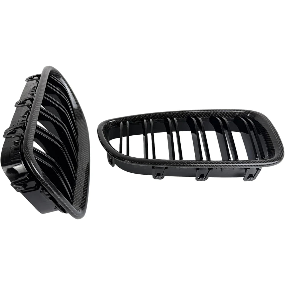 F10 Grille, Real Carbon Fiber Framed Bumper Grill for 2010 - 2016 BMW 5 Series F10 Sedan F11 Estate 520i 528i 530i 535i & M5