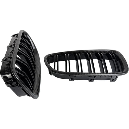 F10 Grille, Real Carbon Fiber Framed Bumper Grill for 2010 - 2016 BMW 5 Series F10 Sedan F11 Estate 520i 528i 530i 535i & M5