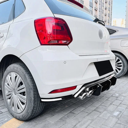 Glossy Black Car Rear Bumper Diffuser Spoiler Lip for VW Volkswagen Polo MK5 6R 2009-2014 Cover Trim Body Kit Car Accessories