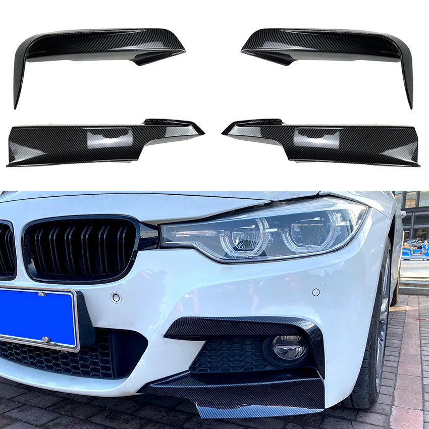 Car Front Bumper Canards Splitter Diffuser for BMW 3 Series F30 M Pack 320i 325i 2013-2019 Fog Lamp Cover Trim Spoiler Body Kit