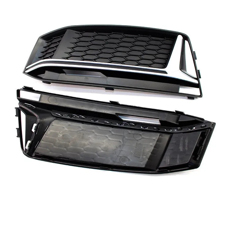 Fog Light Frame Cover Front Bumper Lamp Grille For Audi A4L B9 S4 Sport Style 2016-2018 Black Silver ABS Front Grill Car Styling