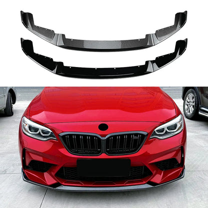 F87 Front Bumper Lip Spoiler Splitter Body Kit Guards Gloss Black For BMW 2 Series M2 CS Style 2016-2021 ABS Car Accessories