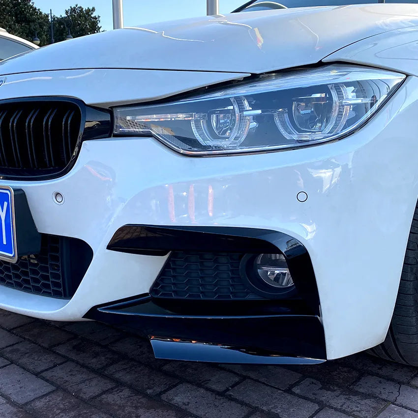 Car Front Bumper Canards Splitter Diffuser for BMW 3 Series F30 M Pack 320i 325i 2013-2019 Fog Lamp Cover Trim Spoiler Body Kit