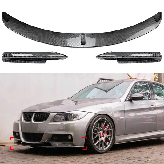 Front Bumper Lip Cover Air Vent Canards Splitter Fog Lamp Flap Body Kit For BMW 3 Series E90 E91 M-Tech 2005-2008 Pre-Facelift