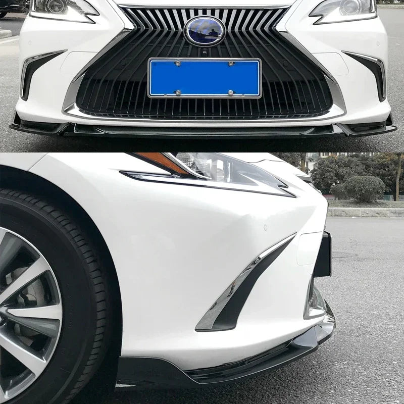 Carbon Fiber Printing Gloss Black Front Bumper Lip Spoiler for Lexus ES 7th Generation CZ10 Z10 ES200 ES250 ES300h E350