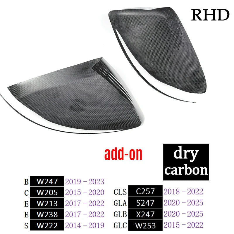 Car Dry Carbon Side Rearview Mirror Cover Trim for Mercedes B W247 C W205 E W213 W238 CLS C257 S W222 GLA H247 GLB X247 GLC W253