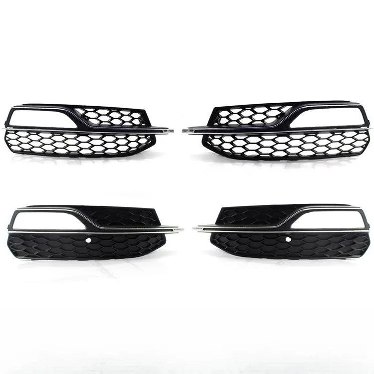 Suitable for 13-16 Audi A3 Sport S3 Front Bumper Fog Light Grille Cover Honeycomb Grill Frame Bumper Mesh Grills Car Accessories