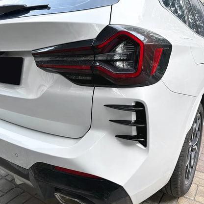 Rear Bumper Splitter Side Spoiler Cover Canards for BMW X3 G01 LCI M Sport 2022+ Carbon Fiber Plastic Stickers Car Accessories