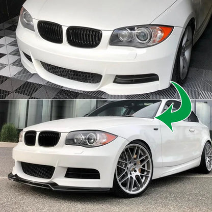 ABS Carbon Look /Gloss Black Front Bumper Lip Spoiler Body Kit For BMW 1 Series E82 E88 2008-2013 Splitter Trim Car Accessories