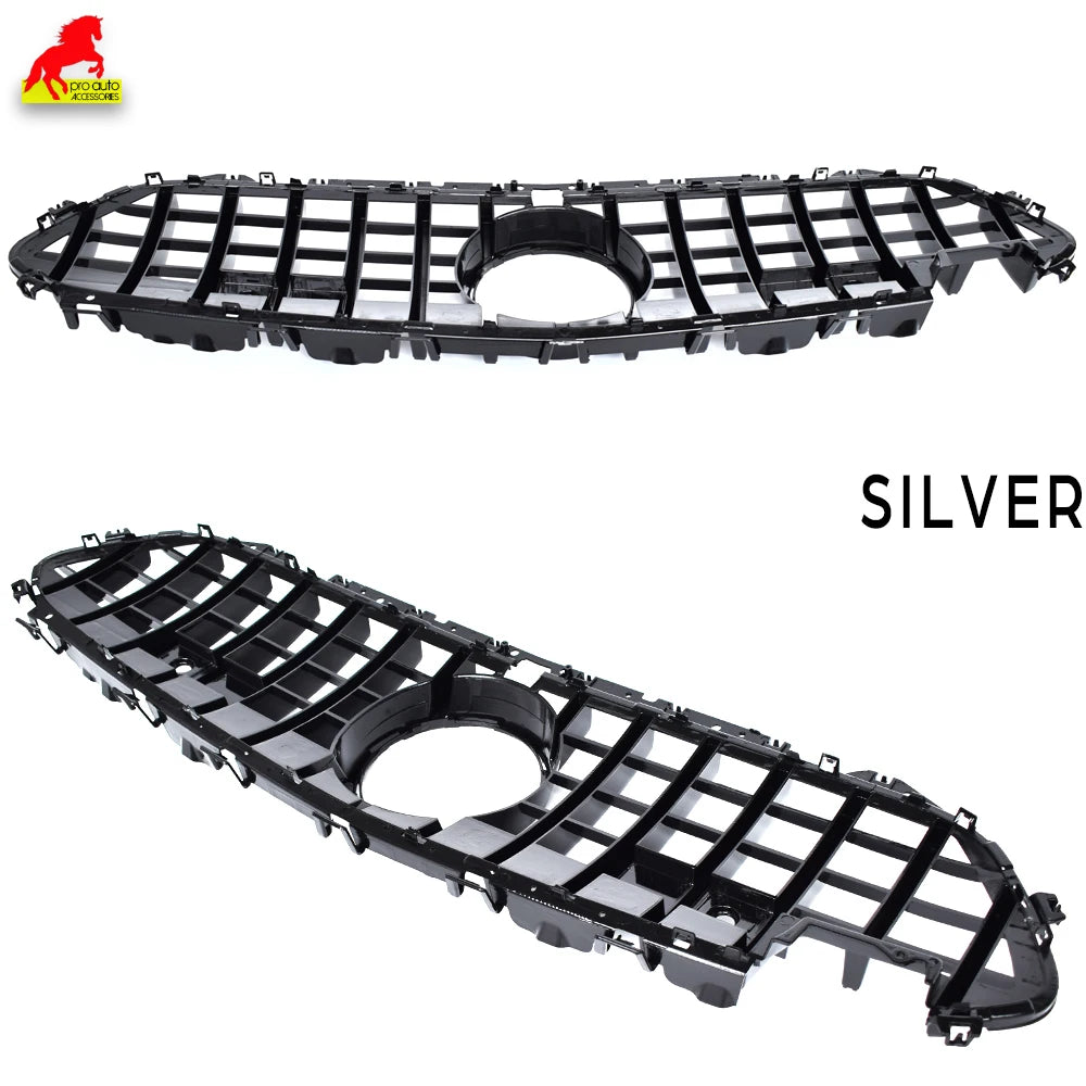 C257 GT Style Black Silver Grill Front Bumper Grille for Mercedes CLS Class 2018-2023 4-Door Coupe W257 CLS350 CLS53 AMG Grills