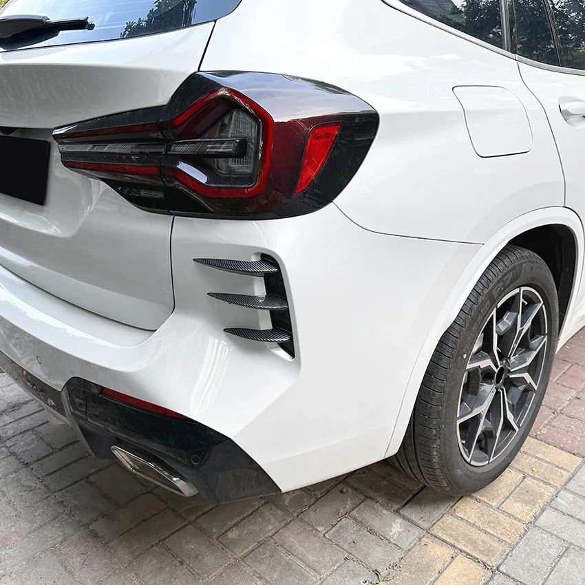 Rear Bumper Splitter Side Spoiler Cover Canards for BMW X3 G01 LCI M Sport 2022+ Carbon Fiber Plastic Stickers Car Accessories