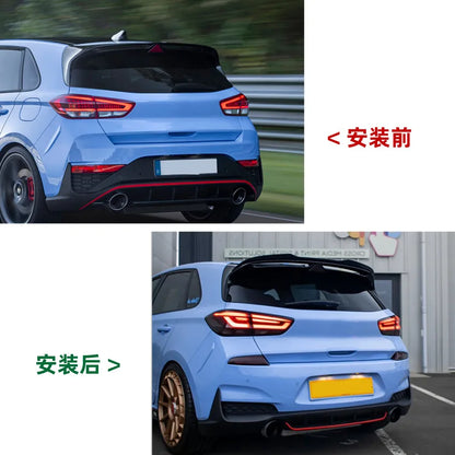 Glossy Black Rear Roof Trunk Wing Spoiler Kit for Hyundai I30N MK3 2017+ Tail Wing Splitter Car Styling Exterior Modification