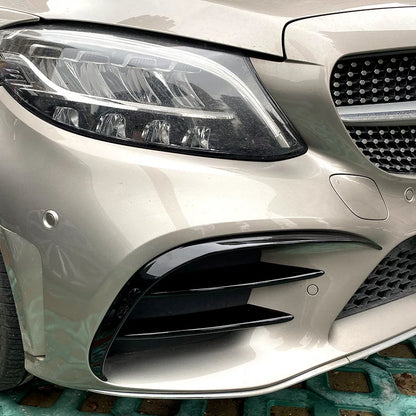 Car Front Bumper Spoiler Cover Fog Light Splitter Air Intake Grille Trim For Mercedes Benz C Class W205 AMG C200 C260  2019-2021