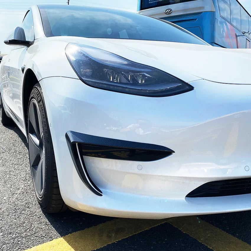 Front Bumper Splitter Side Spoiler Trim Sticker Cover for for Tesla Model 3 2017+ Both Side Canard Decoration Car Accessories