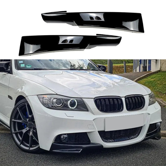 2Pcs Front Bumper Lip Splitter Body Kit for BMW 3 Series E90 320i 330i M-Tech LCI 2009-2012 Fog Lamp Cover Trim Spoiler Canards