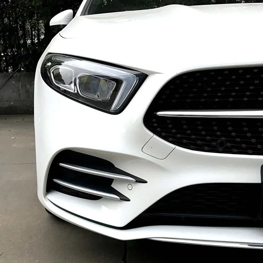 Front Bumpers Lip W177 Front Grille Trim for Mercedes Benz A Class A180 A200 Hatchback Sedan AMG Line 2018+ Car Spoiler Sticker