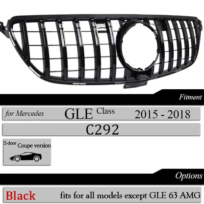 Front Grille Suitable for 2015-2018 Mercedes GLE300 GLE350 GLE400 GLE500 Coupe Only Car Upper Bumper Grill Hood Mesh Grid Grills