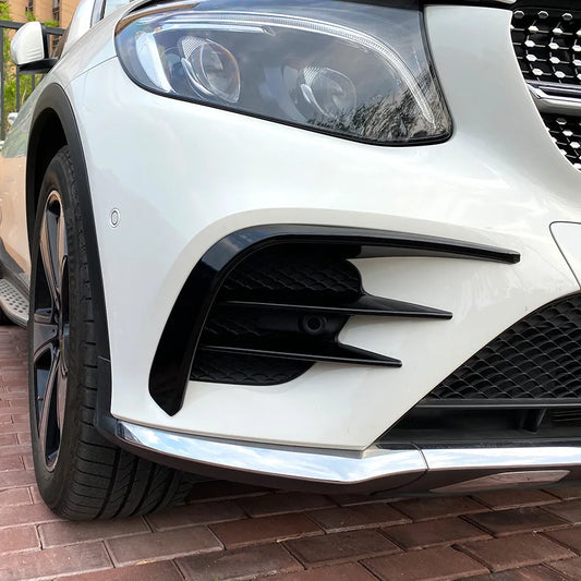 Car Front Canards Bumper Splitter Spoiler for Mercedes Benz GLC Class X253 2016-2019 GLC260 300 GLC43 AMG Mesh Grill Strip Trim