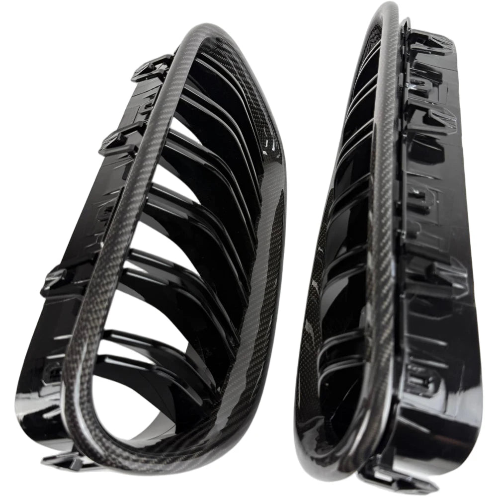 F10 Grille, Real Carbon Fiber Framed Bumper Grill for 2010 - 2016 BMW 5 Series F10 Sedan F11 Estate 520i 528i 530i 535i & M5