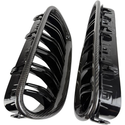 F10 Grille, Real Carbon Fiber Framed Bumper Grill for 2010 - 2016 BMW 5 Series F10 Sedan F11 Estate 520i 528i 530i 535i & M5
