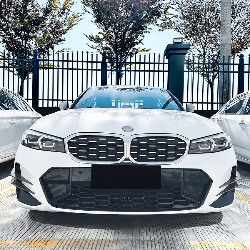 4 PCS Front Bumper Canards Splitter Cover for BMW 3 Series G20 G21 LCI M Sport 2023+ ABS Plastic Glossy Black Car Accessories