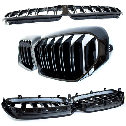 Piano Black Bumper Kidney Radiator Grille for BMW 2020 - 2022 G30 LCI 5-series Sedan, G31 LCI Estate, M5 F90, OEM Fitment