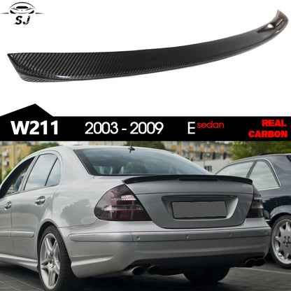 Real Carbon Fiber Trunk Spoiler for Mercedes E Class W211 4-Door Sedan 2003 - 2009 E200 E220 E240 E270 E320 E400 E500 E55 AMG