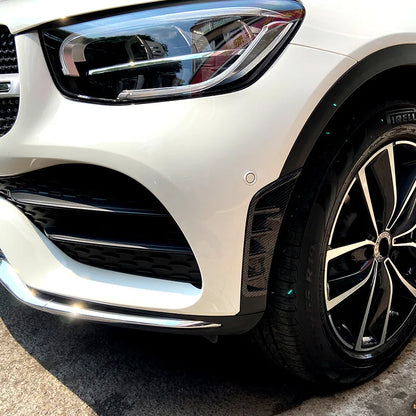 Front Bumper Side Air Vent Cover Trim Splitter for Mercedes-Benz GLC Class GLC260 GLC300 2020+ Car Side Spoiler Sticker Cover