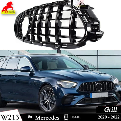 W213 Front Bumper Grille GT Grill for Mercedes E Class S213 C238 A238 2020 - 2022 E200 E300 E350 E400 E43 E53 Mesh Hood Grills