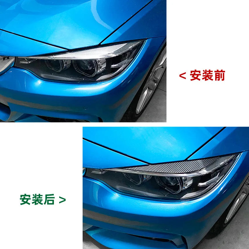 Car Headlight Eyelids Eyebrows for BMW 4 Series F32 F33 F36 2014-2020 Carbon Fiber Lids  Body Kit ABS Plastic Auto Accessories